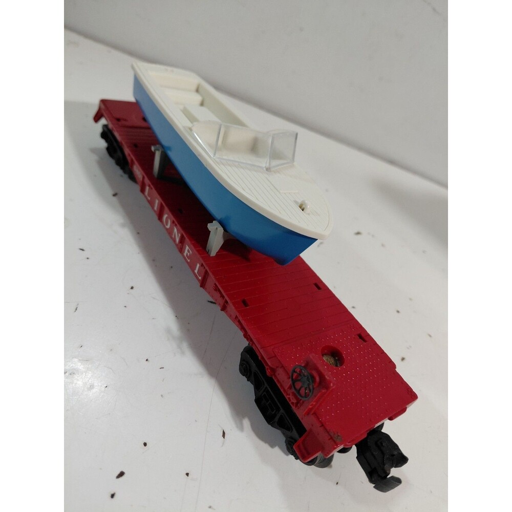 Lionel 6801 Electric Train O Gauge Model Railroad Post War Flat Car w/Boat